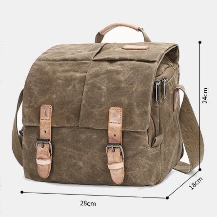 Retro gewachste Leinwand-Kameratasche DSLR SLR gepolsterte Umhänge-Schultertasche