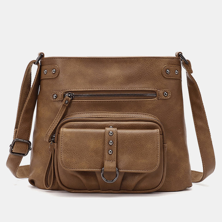 Crossbody-Tasche für Frauen mit Reißverschluss, verstellbarem Riemen, weiche Leder-Schulterhandtaschen