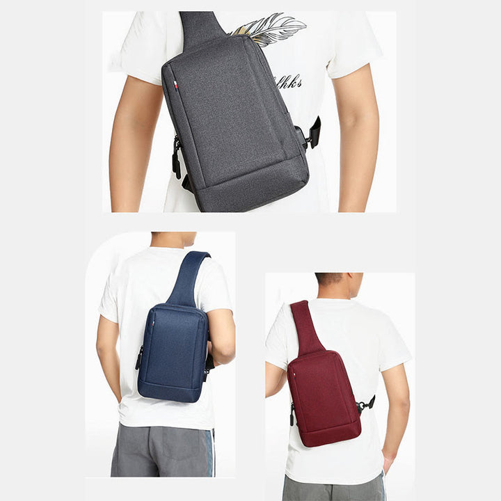 Travel Business One-Shoulder Backpack Sling Bag with USB-Ladeanschluss