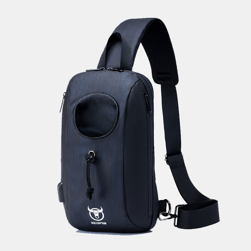Business Sling Rucksack Brusttasche Daypack mit Flaschenhalter