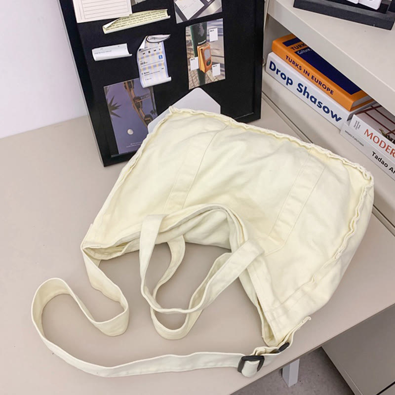 Vintage Large Canvas Tote Bag Umhängetasche für Damen und Herren