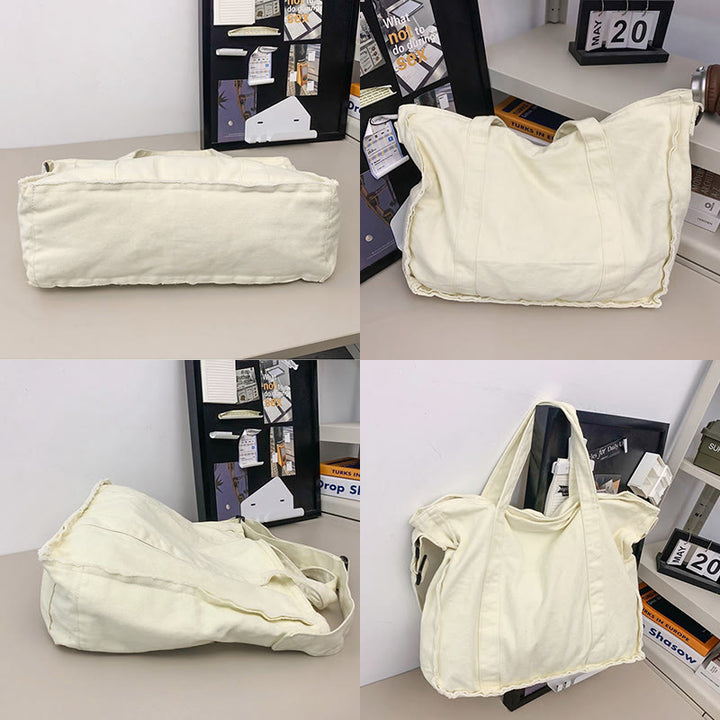 Vintage Large Canvas Tote Bag Umhängetasche für Damen und Herren