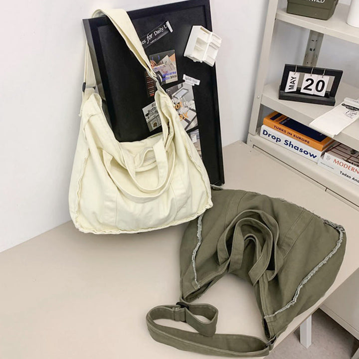 Vintage Large Canvas Tote Bag Umhängetasche für Damen und Herren