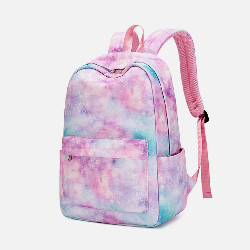 3Pcs Tie-Dye Schulranzen Set Rucksack Lunchbeutel Federmäppchen