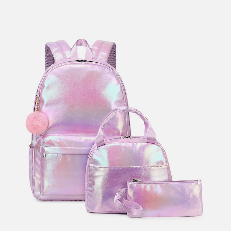 3Pcs Tie-Dye Schulranzen Set Rucksack Lunchbeutel Federmäppchen