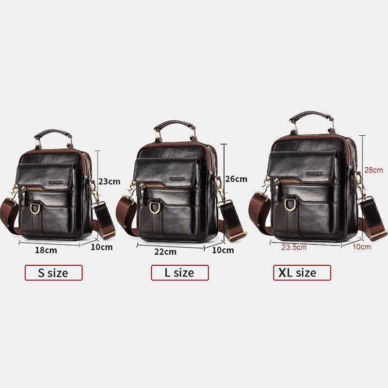 Umhängetasche aus echtem Leder, Vintage-Umhängetasche, Messenger-Handtasche für Herren