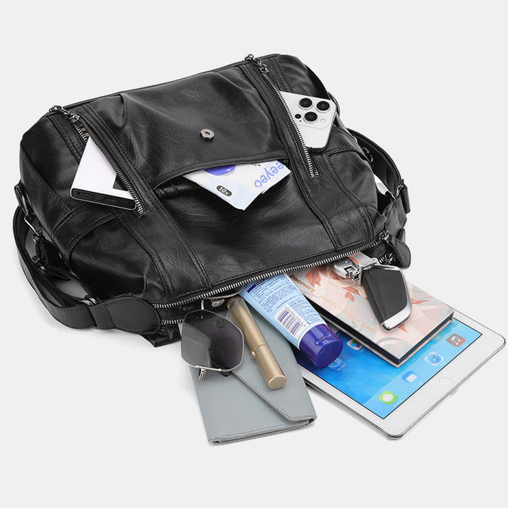 Multi-Pocket Vegan Leder Tote Umwandelbarer Rucksack Reise Freizeit Handtaschen