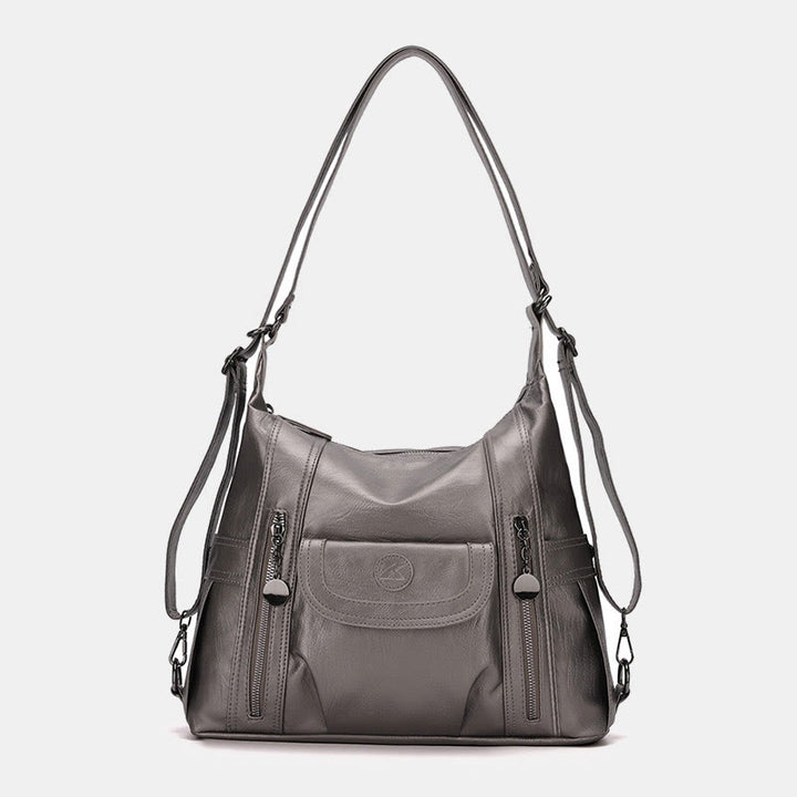Multi-Pocket Vegan Leder Tote Umwandelbarer Rucksack Reise Freizeit Handtaschen
