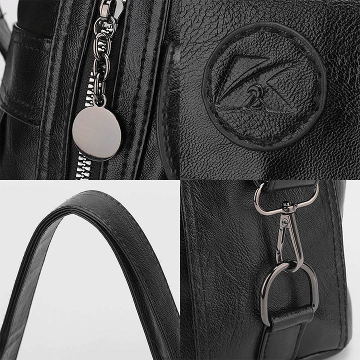 Multi-Pocket Vegan Leder Tote Umwandelbarer Rucksack Reise Freizeit Handtaschen