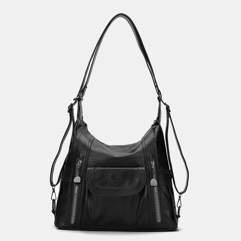 Multi-Pocket Vegan Leder Tote Umwandelbarer Rucksack Reise Freizeit Handtaschen