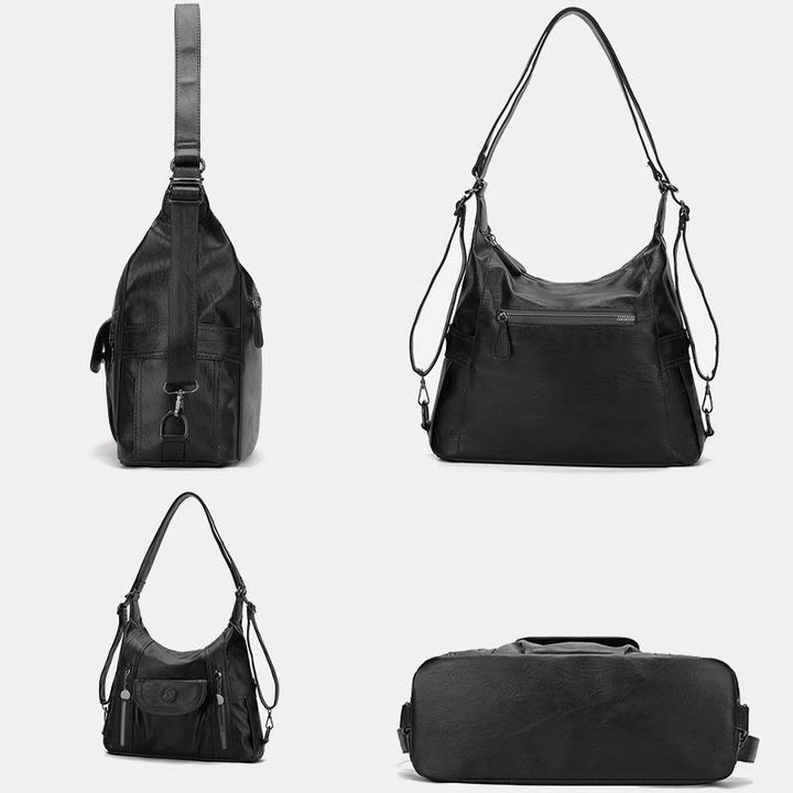 Multi-Pocket Vegan Leder Tote Umwandelbarer Rucksack Reise Freizeit Handtaschen