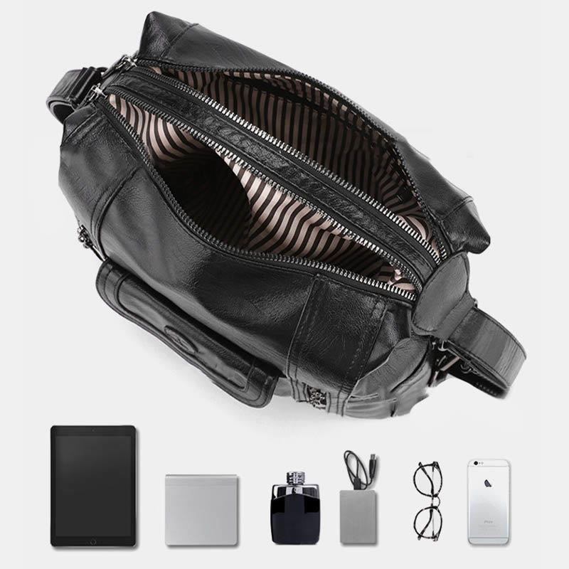 Multi-Pocket Vegan Leder Tote Umwandelbarer Rucksack Reise Freizeit Handtaschen