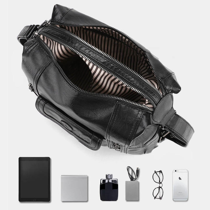 Multi-Pocket Vegan Leder Tote Umwandelbarer Rucksack Reise Freizeit Handtaschen