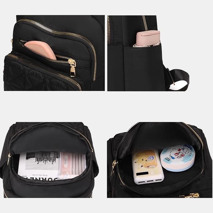 Leichter gesteppt Damen Rucksack Handtasche Arbeit Reisen Mini Rucksack Tagesrucksack