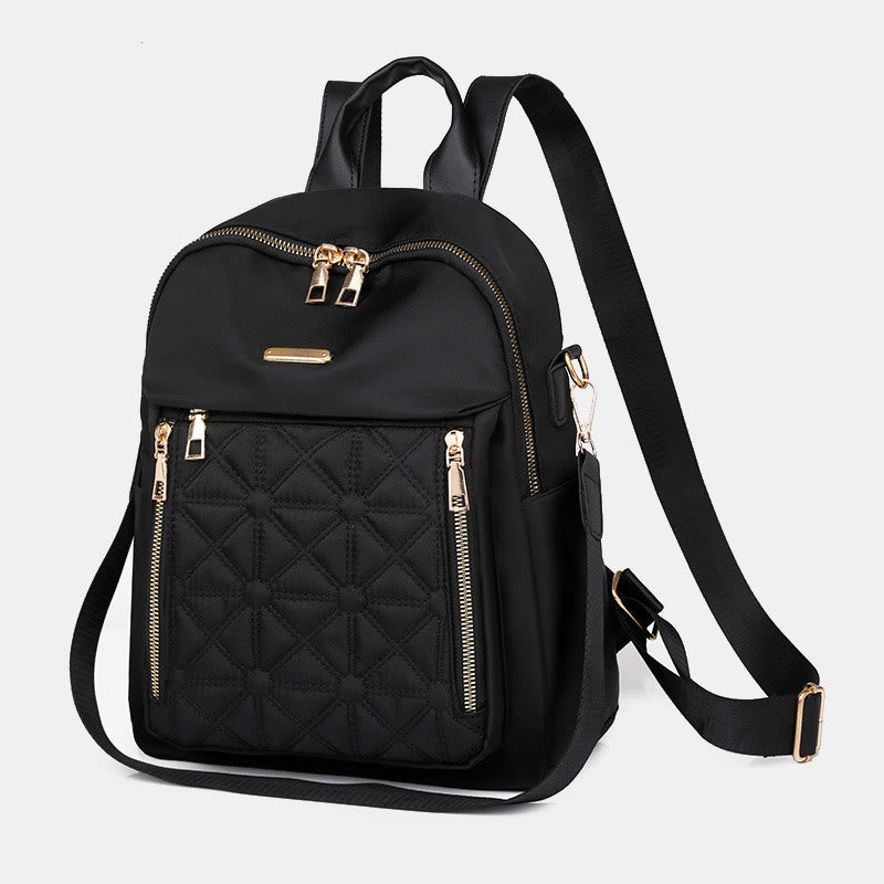 Mehrtaschen-Stepp-Rucksack-Schultertasche für Frauen mit Schulterriemen