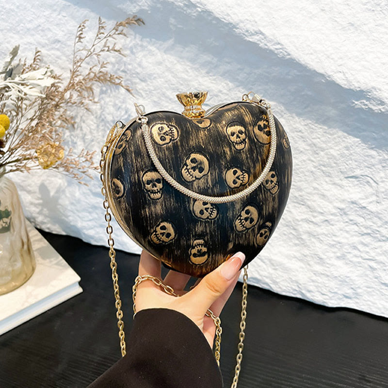 Gotischer Stil Halloween Totenkopf Gedruckte Abendtasche Party Reise Geldbörse