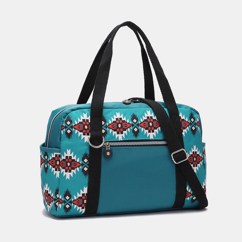 Große Tragetasche mit Retro-Böhmen-Print, Umhängetasche