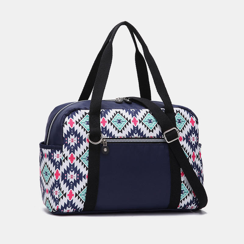 Große Tragetasche mit Retro-Böhmen-Print, Umhängetasche