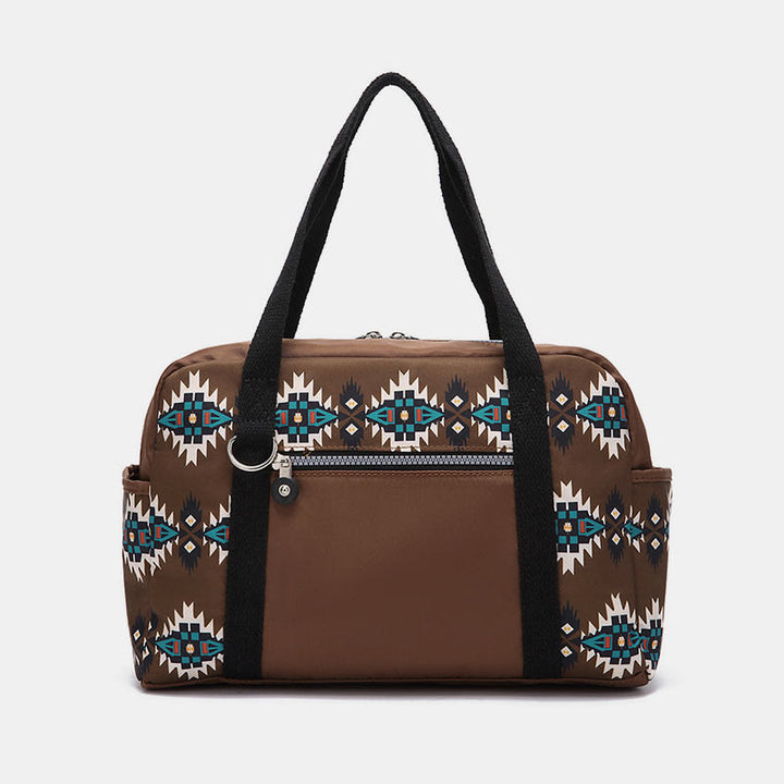 Große Tragetasche mit Retro-Böhmen-Print, Umhängetasche