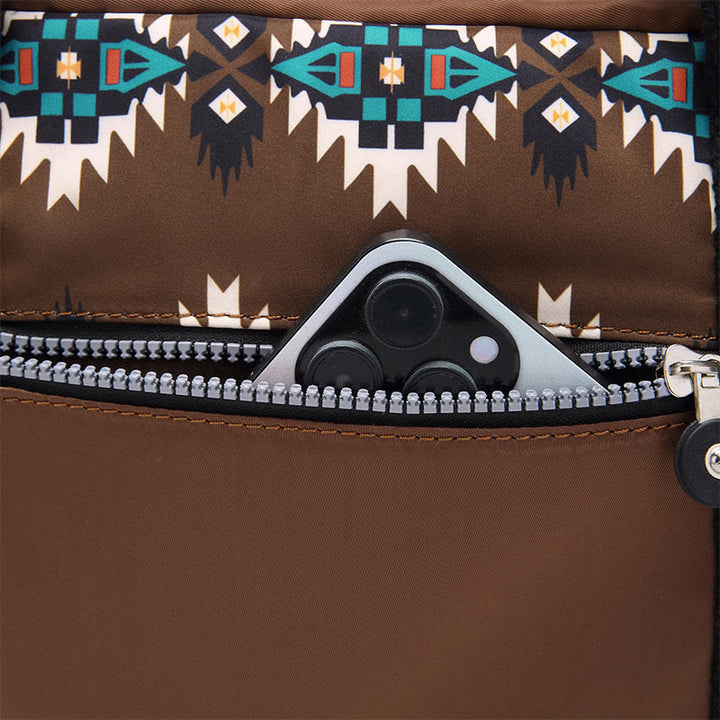 Große Tragetasche mit Retro-Böhmen-Print, Umhängetasche