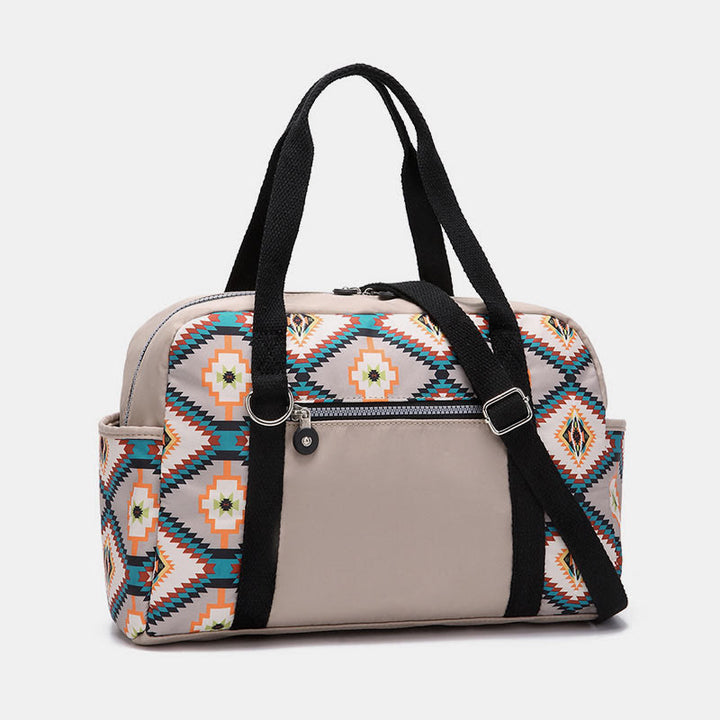 Große Tragetasche mit Retro-Böhmen-Print, Umhängetasche