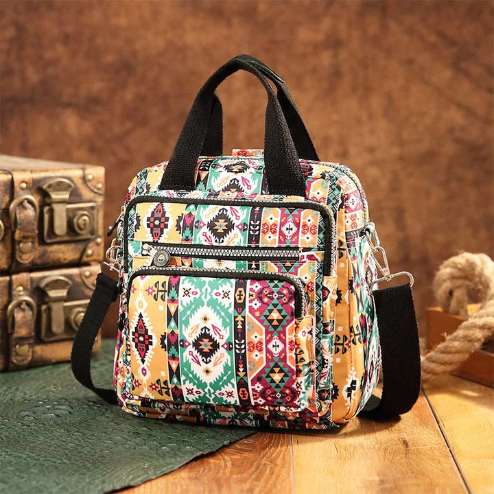 Boho Handtasche Umhängetasche Cabrio Rucksack leichte Nylon Geldbörse