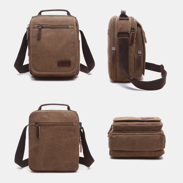 Retro Canvas Messenger Bag Multifunktionale Business Umhängetasche für Herren