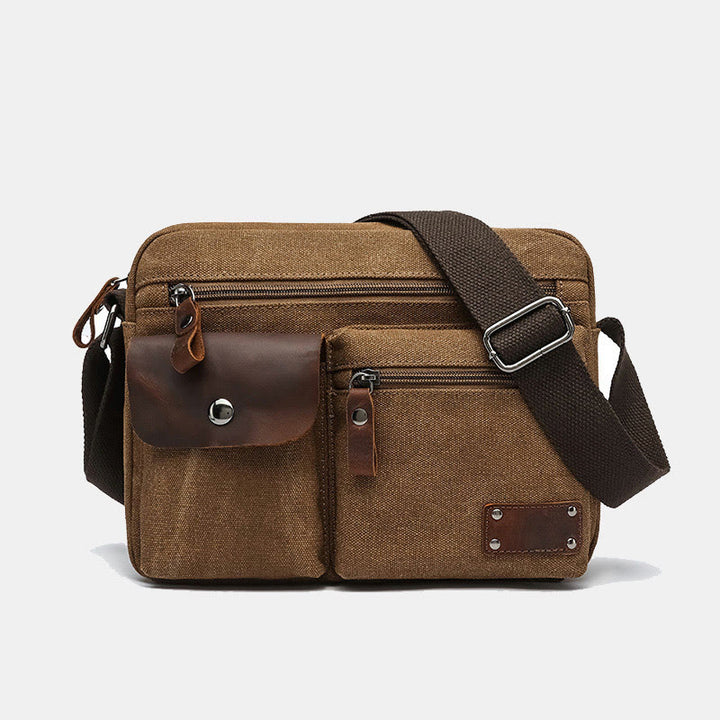 Umhängetasche aus Canvas mit mehreren Taschen für Herren