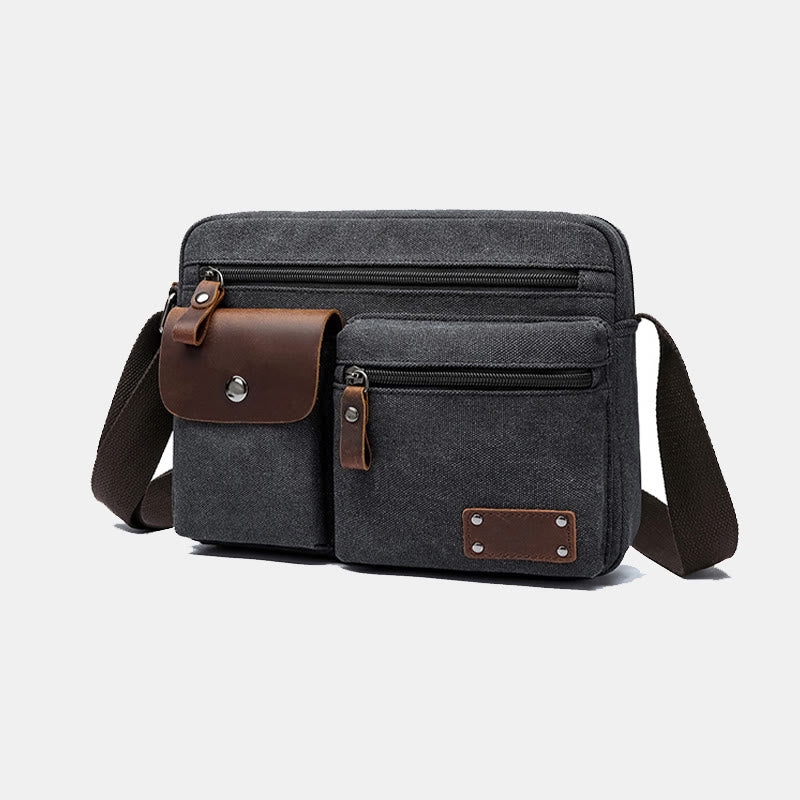 Umhängetasche aus Canvas mit mehreren Taschen für Herren