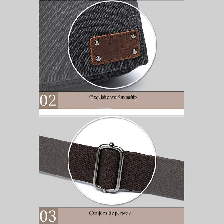 Umhängetasche aus Canvas mit mehreren Taschen für Herren