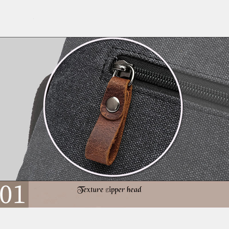 Umhängetasche aus Canvas mit mehreren Taschen für Herren