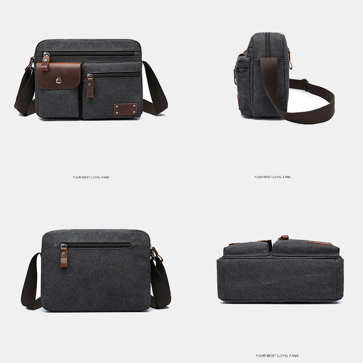 Umhängetasche aus Canvas mit mehreren Taschen für Herren