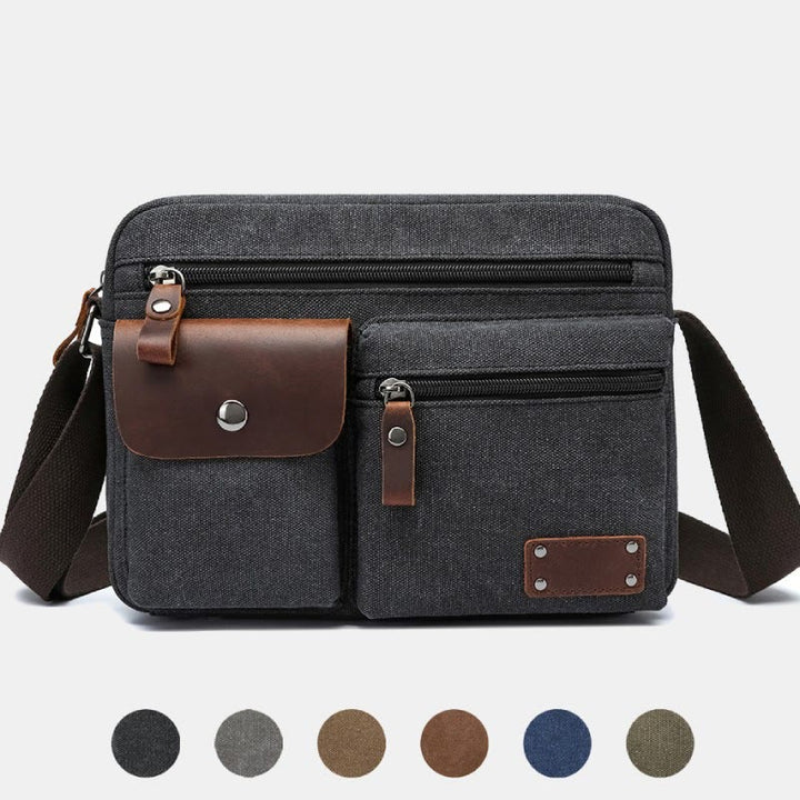 Umhängetasche aus Canvas mit mehreren Taschen für Herren