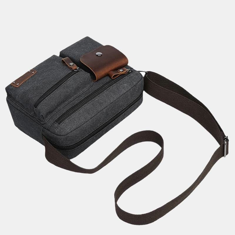 Umhängetasche aus Canvas mit mehreren Taschen für Herren