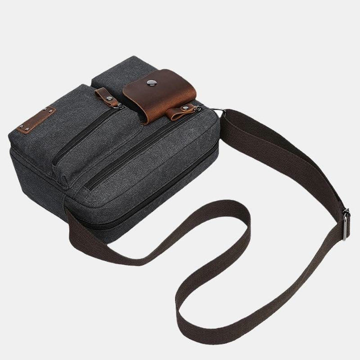 Umhängetasche aus Canvas mit mehreren Taschen für Herren