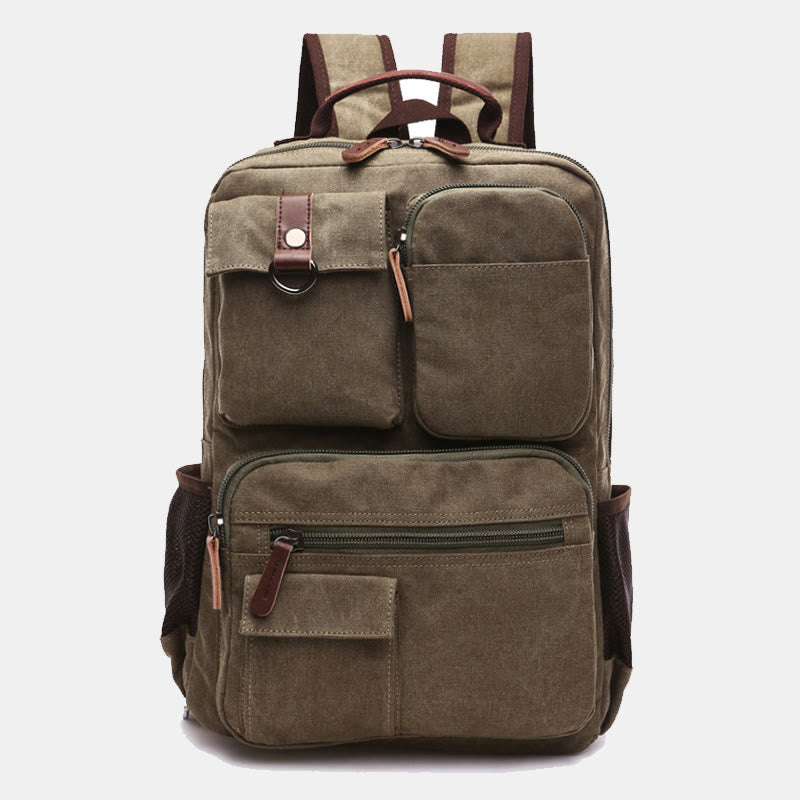 Retro-Rucksack mit mehreren Taschen, Schultasche, Büchertasche, Reise-Tagesrucksack, Laptoptasche