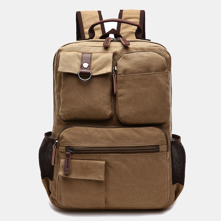 Retro-Rucksack mit mehreren Taschen, Schultasche, Büchertasche, Reise-Tagesrucksack, Laptoptasche