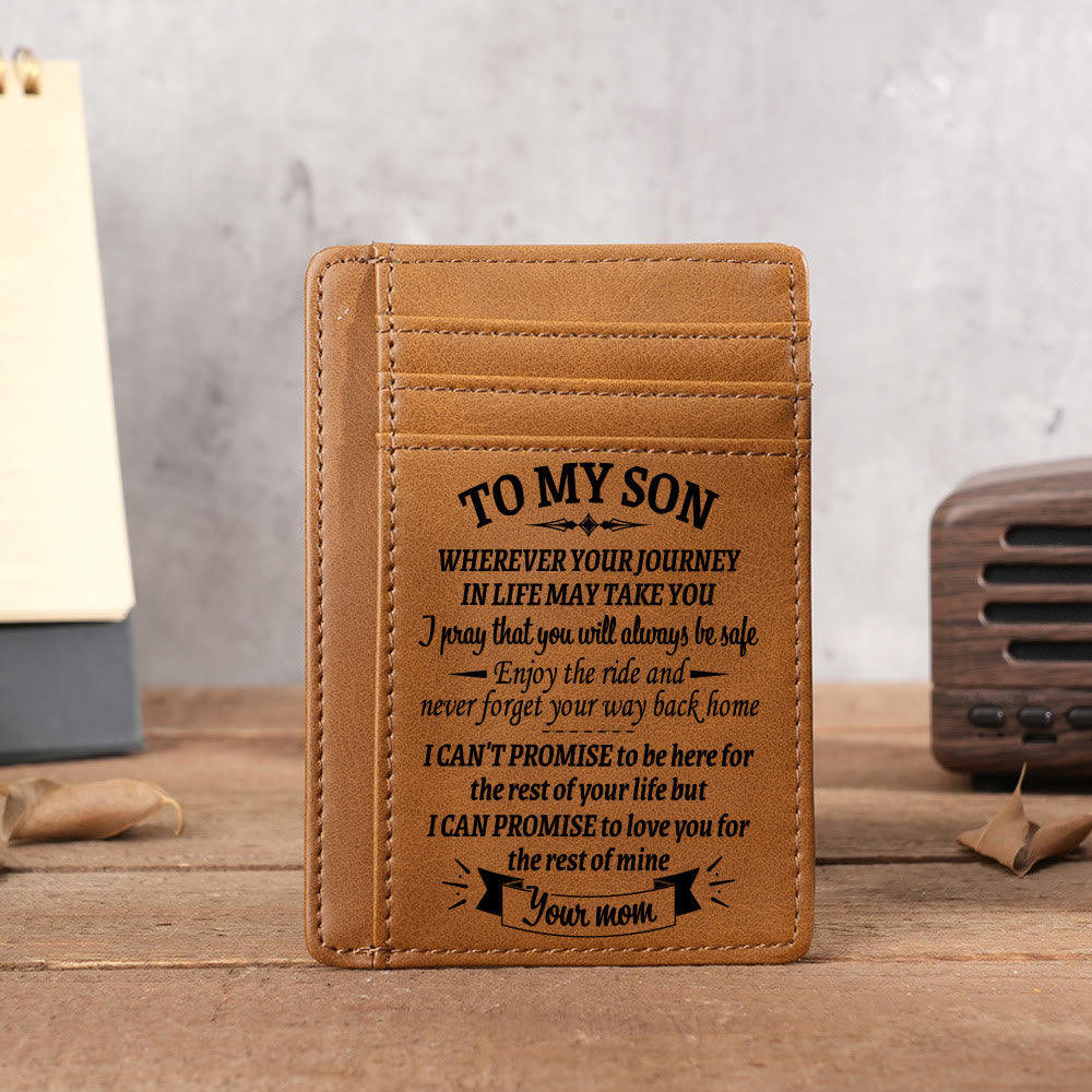 Graviertes Leder-Portemonnaie, Kartenhalter, Geschenk für Sohn, Ehemann, Enkel, Freund