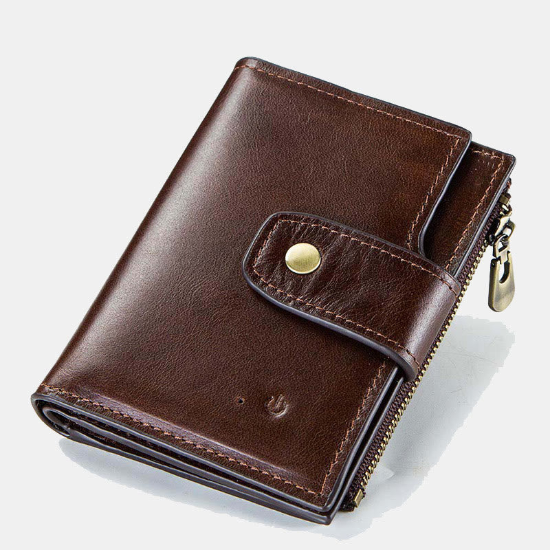 Intelligente Brieftasche Integriertes Bluetooth RFID-Blockierung Dreifach gefaltete Lederbrieftasche