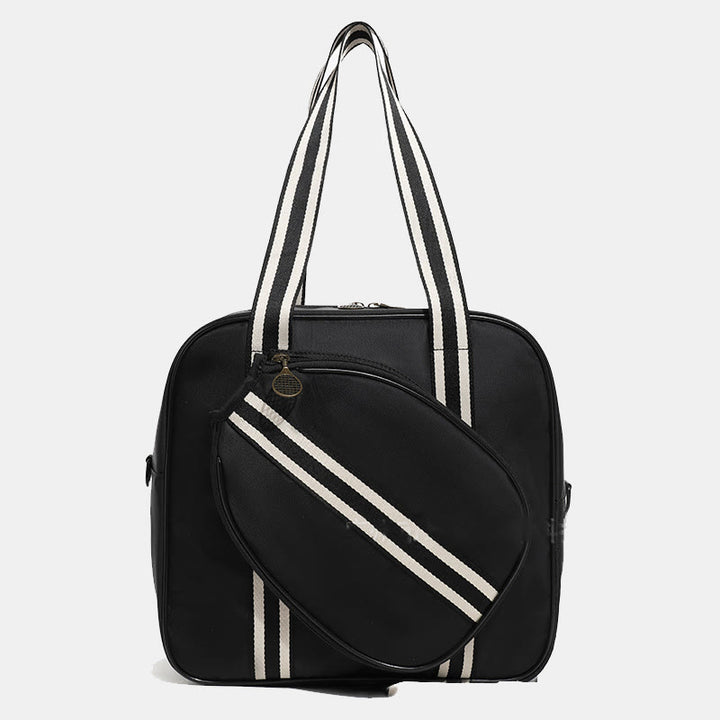 Gestreifte Pickleball-Paddle-Tasche, Schultertasche mit Umhängegurt