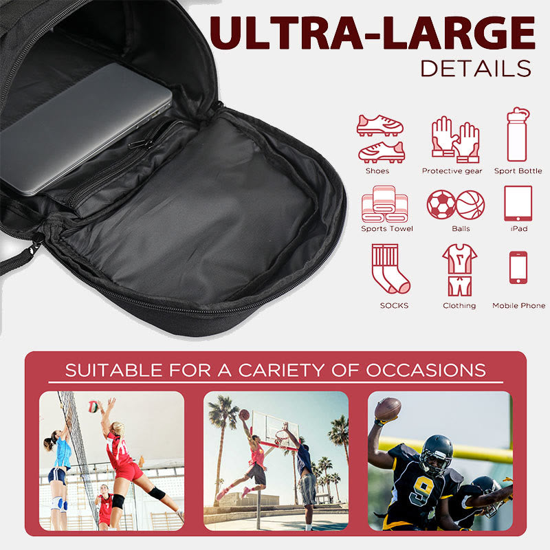 Unisex Fußball Basketball Rucksack Sport Rucksack mit Schuhfach