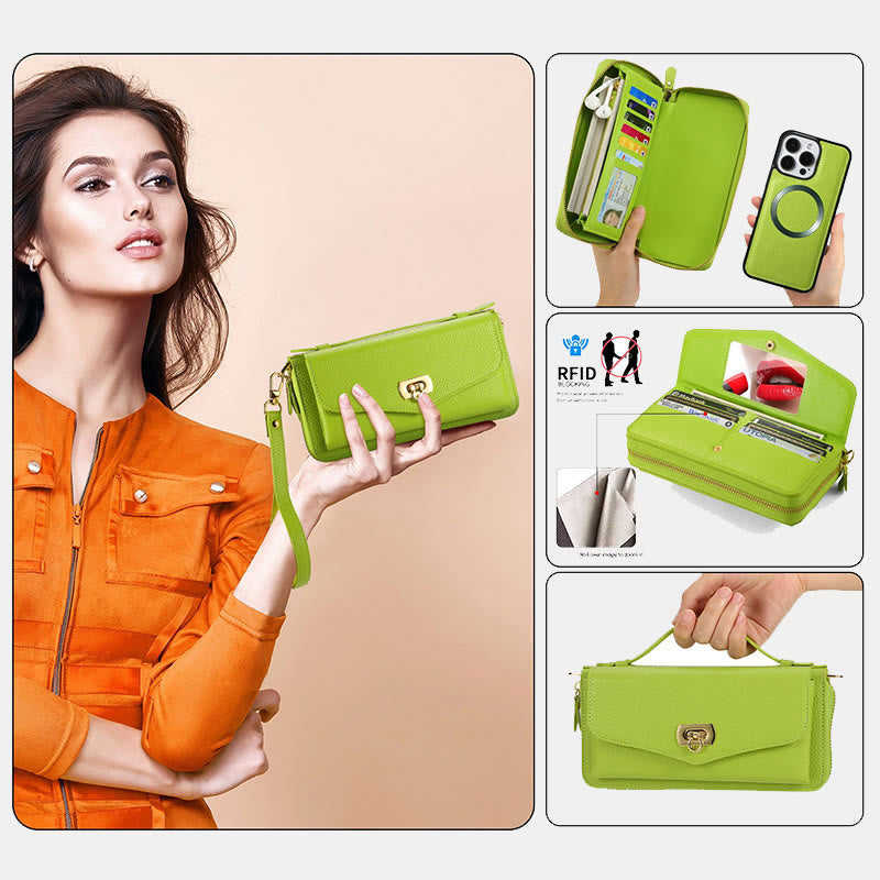 RFID-blockierende magnetische Brieftaschen-Telefonhülle für das iPhone