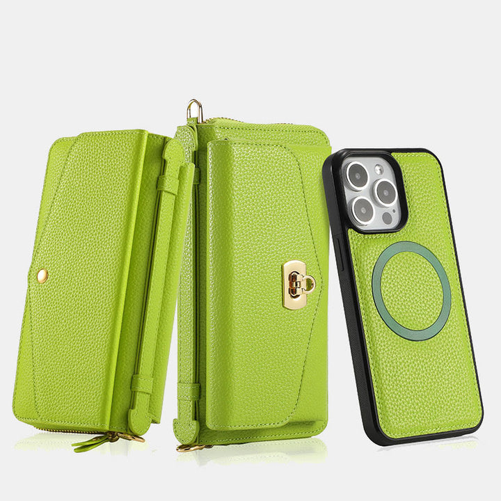 RFID-blockierende magnetische Brieftaschen-Telefonhülle für das iPhone