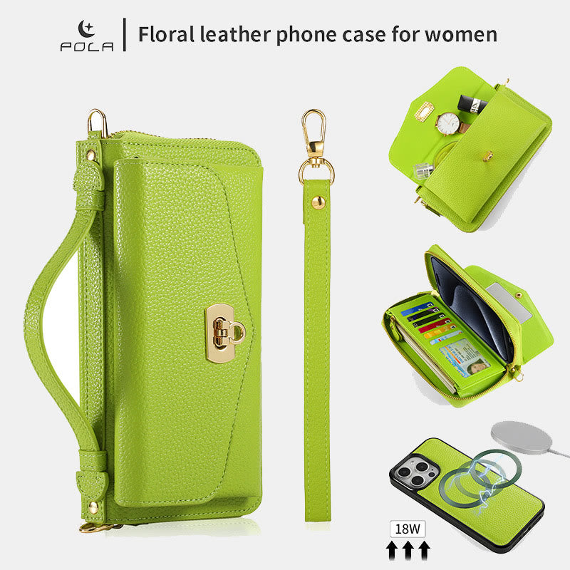 RFID-blockierende magnetische Brieftaschen-Telefonhülle für das iPhone