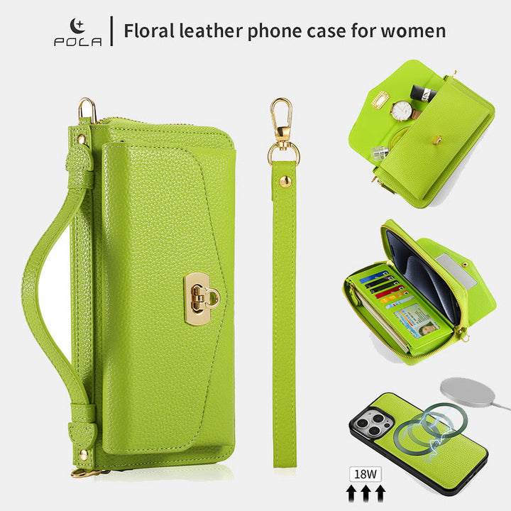 RFID-blockierende magnetische Brieftaschen-Telefonhülle für das iPhone