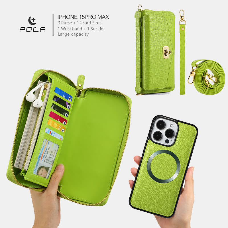RFID-blockierende magnetische Brieftaschen-Telefonhülle für das iPhone