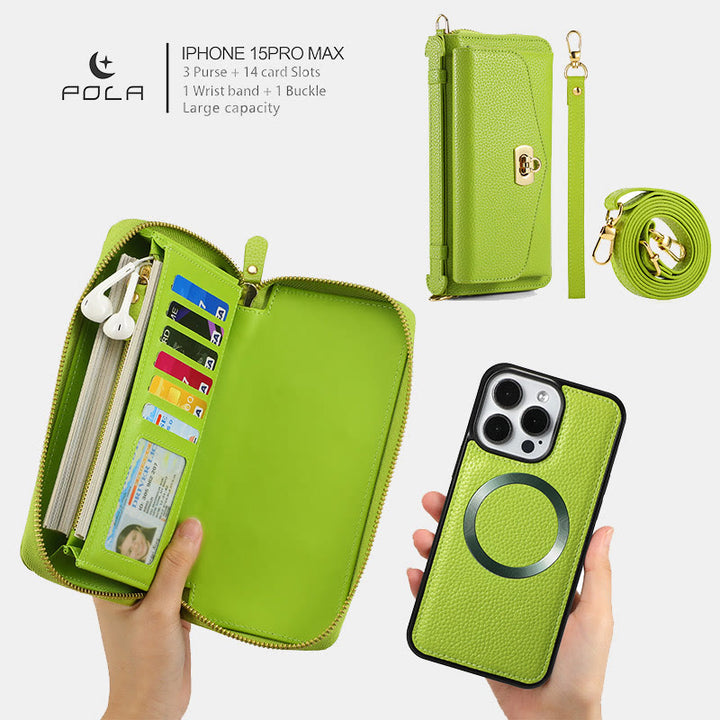RFID-blockierende magnetische Brieftaschen-Telefonhülle für das iPhone