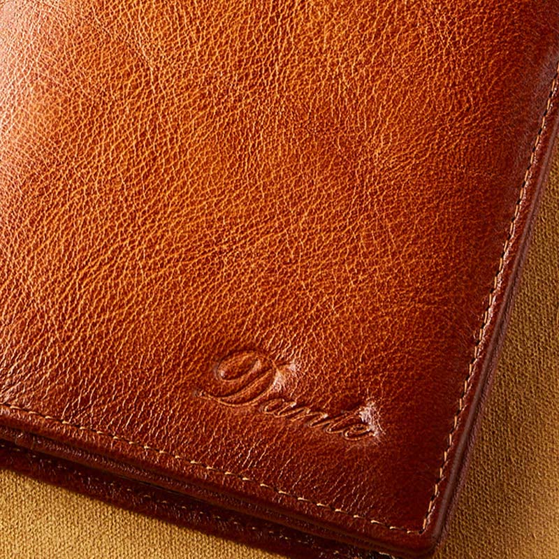 Retro RFID-blockierende zweifach faltbare Lederbrieftasche für Herren mit Reißverschlussfach