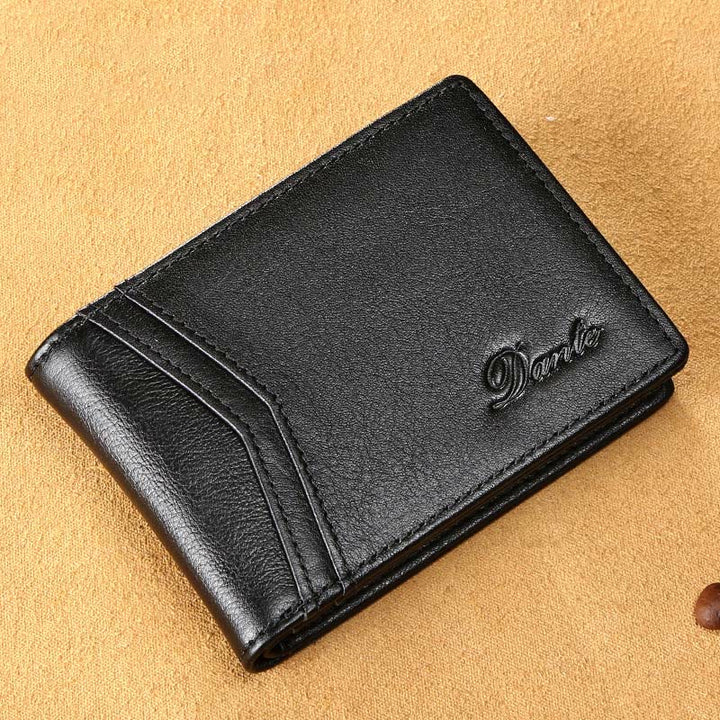 Kleine, kompakte Retro-Geldbörse aus Leder mit RFID-Blockierung für Herren