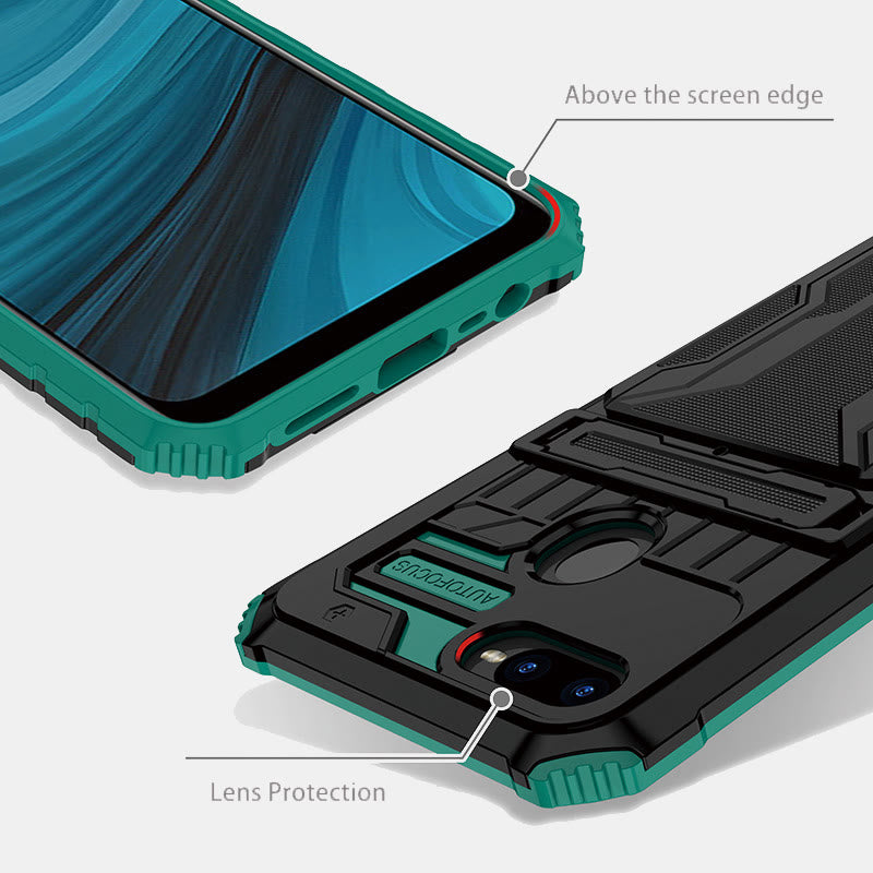 Silikon-Telefon-Brieftaschenhülle für iPhone mit abnehmbarem Kartenhalter und Ständer